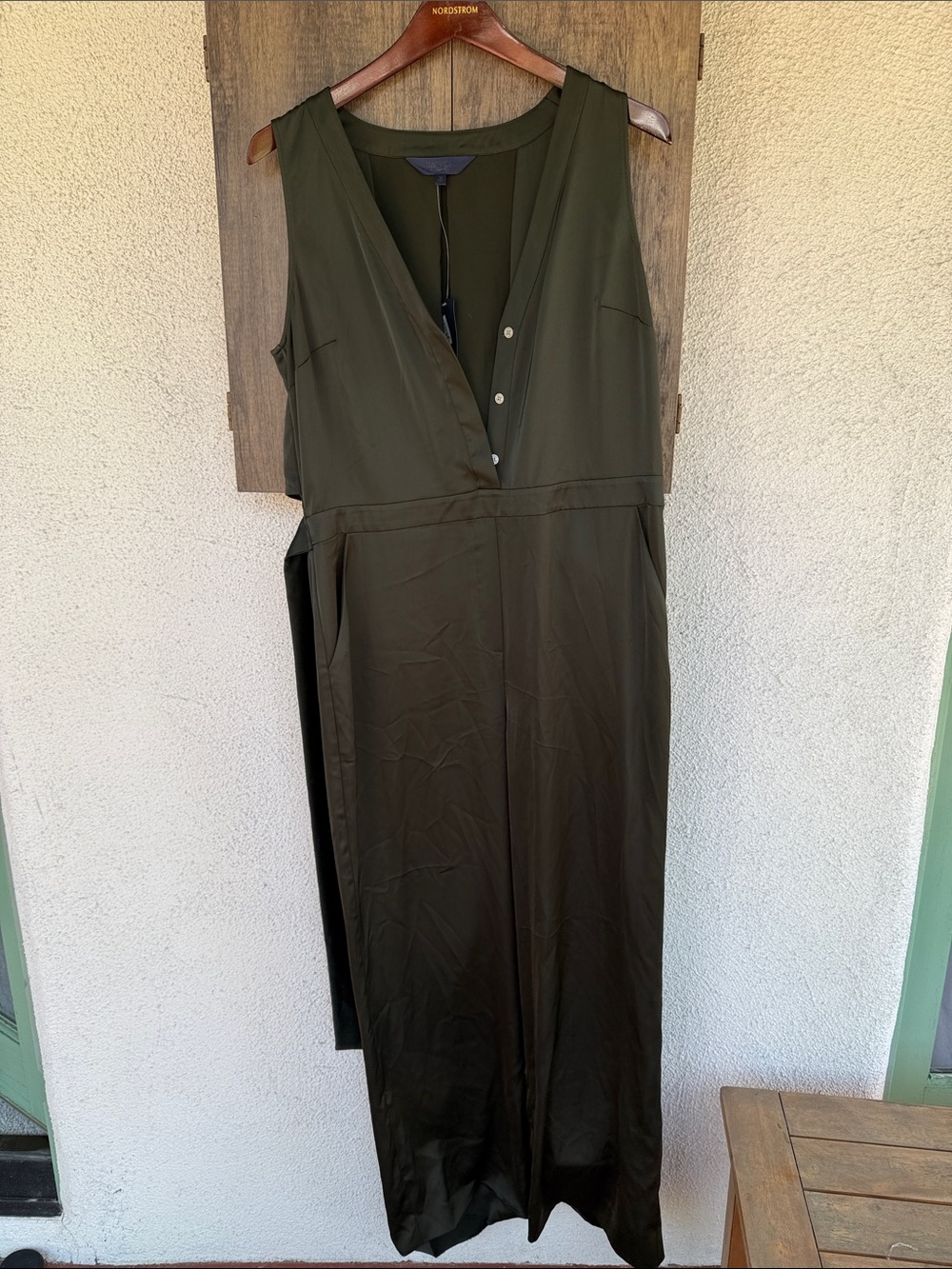 NWT Rachel Roy Silk Olive Green Jumpsuit